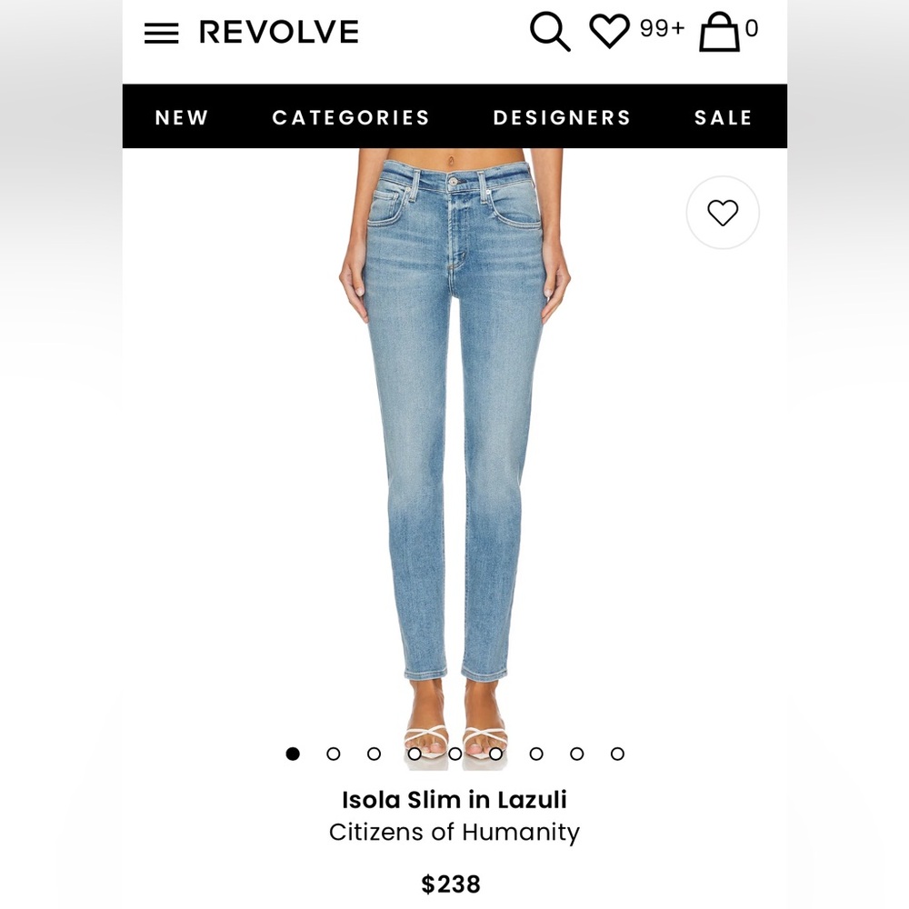 Citizens of humanity “Elsa” Jean mid rise slim fit crop size 27